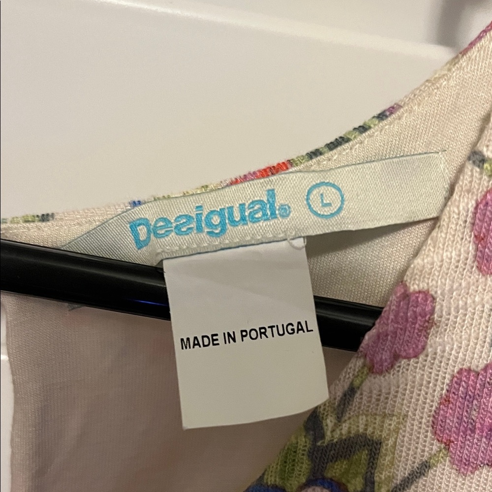 Desigual Floral Knit Dress with Pink and Green Accents - Picture 2 of 6
